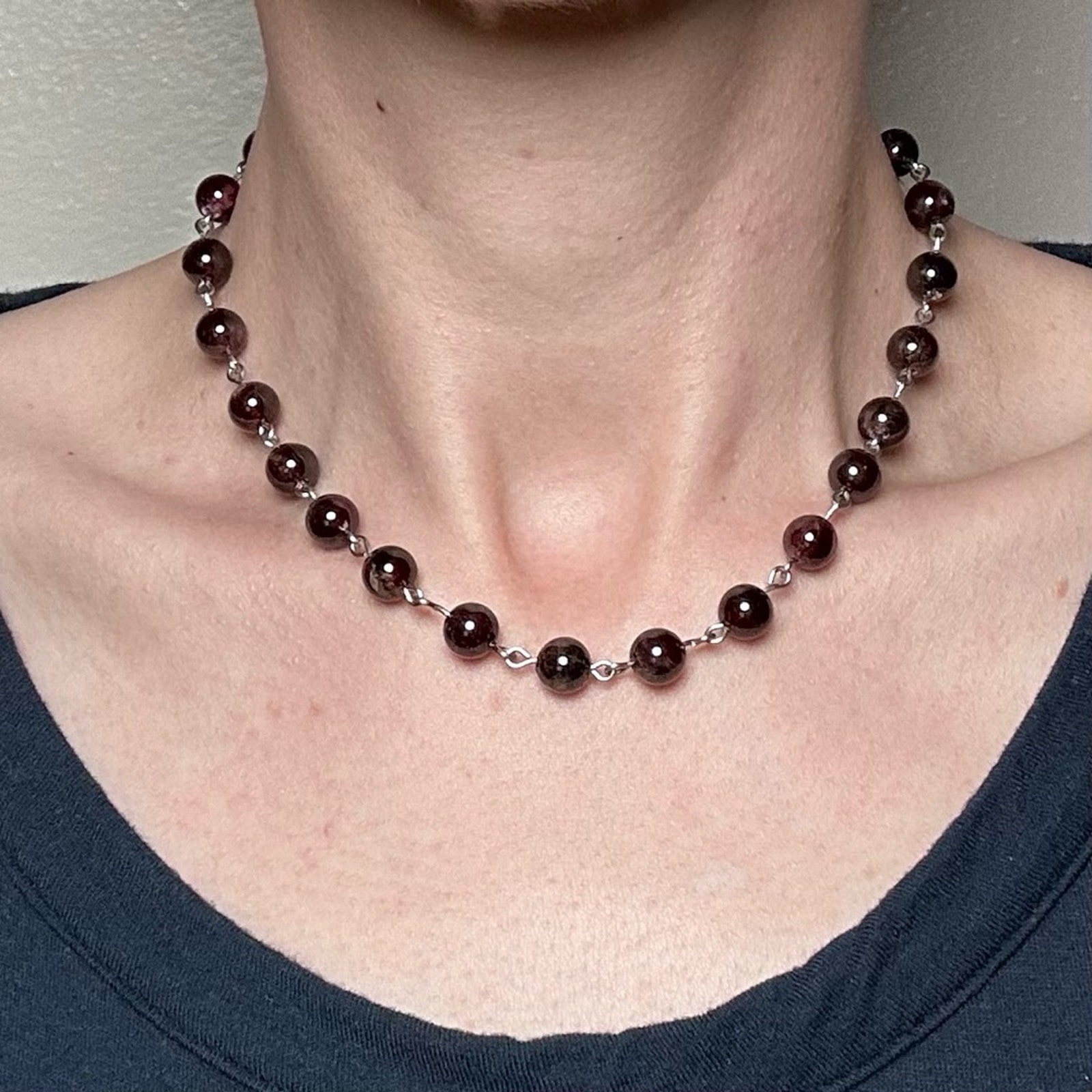Garnet Necklace Handmade Gemstone Choker